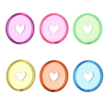 

20Pcs 35mm Transparent Heart Binder Rings Mushroom Hole Loose Leaf Notebook Binding Plastic Disc Buckle Hoop