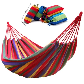 

Double Wide Thick Canvas Hammock Portable Hammock Outdoor outdoor camping Garden Swing Hanging Chair Hangmat Blue Red