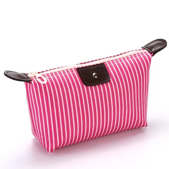 

6PCS Women Cosmetic Bag Striped Folded Waterproof Cosmetic Wash Bag Ladies Bath Bag Travel Bag