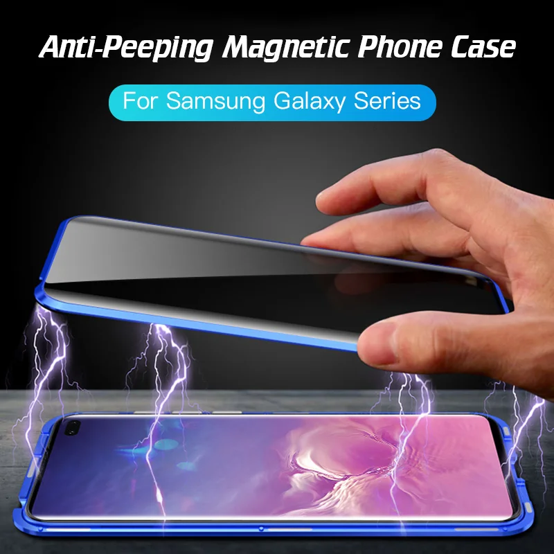 Магнитный металлический противоударный чехол для телефона чехлы Samsung Galaxy S8 S9 S10