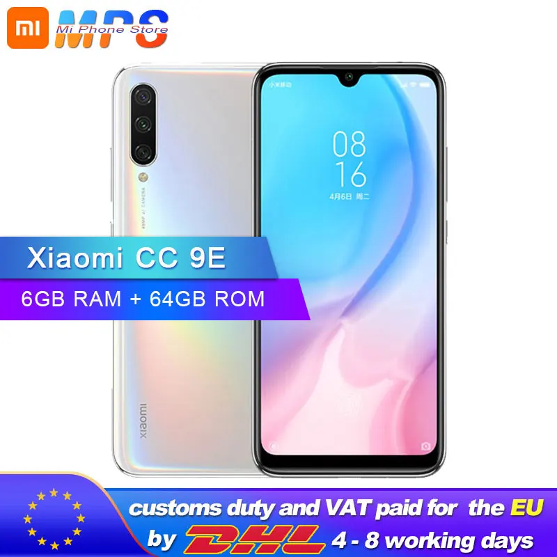 Xiaomi mi CC 9 E CC9E 64 GB 6 Смартфон Snapdragon 665 Восьмиядерный 088 &quot48MP Тройная камера 4030 mAh