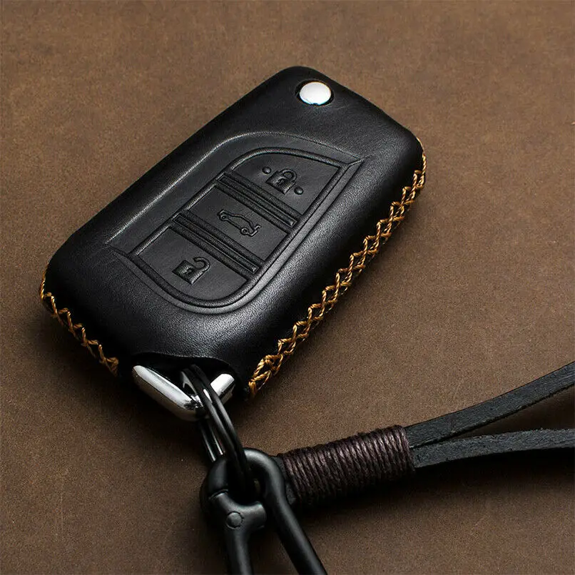 Black Brown Складной чехол-книжка из натуральной кожи для Toyota Yaris Camry Corolla Prado REIZ Crown RAV4 Hilux, чехол для Toyota - Название цвета: Black Brown
