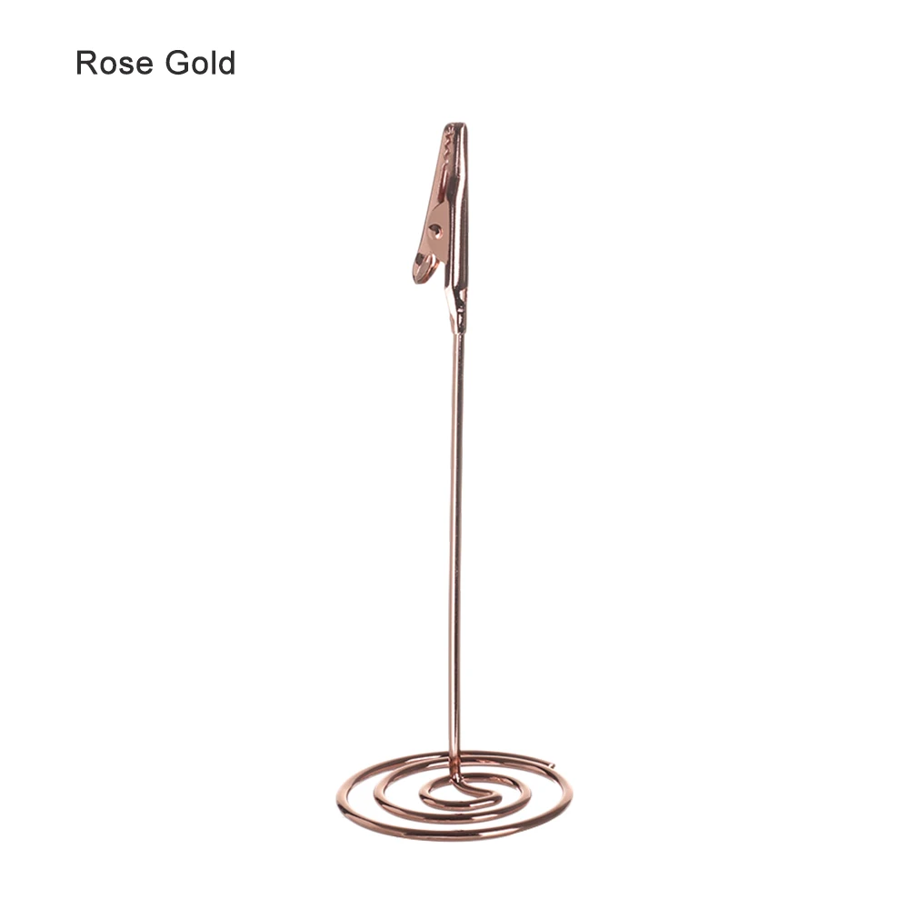 rose gold Крутая Свадебная вечеринка украшение держатель карточки с именем гостя романтическое розовое золото фото клип стол номер стенд свадебные принадлежности - Цвет: rose gold