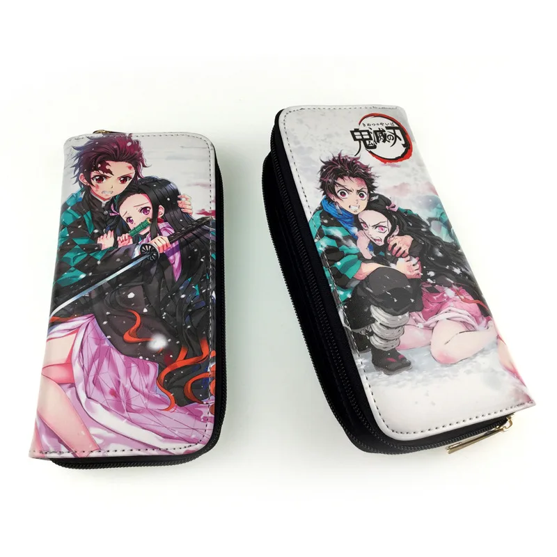 Demon Slayer: Kimetsu no Yaiba женский подарочный Кошелек для монет ID держатель для карт из искусственной кожи аниме кошелек длинный кошелек для денег женский клатч