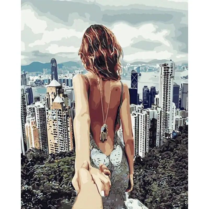 

RUOPOTY Beautiful Naked back girl Oil Paintings DIY Coloring By Numbers Handpainted Home Decoration For Unique Gift Artwork Art