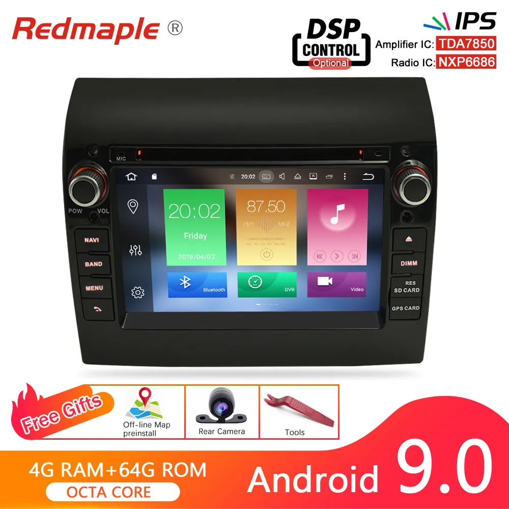 Sale Android 9.0 Car DVD Player GPS Navigation Multimedia Stereo For Fiat Ducato 2008-2015 Citroen Jumper Peugeot Boxer WIFI Radio 1