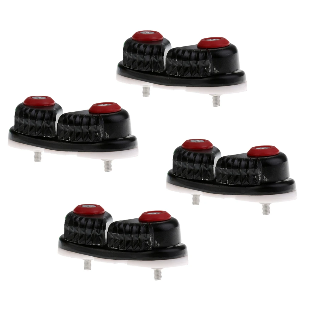 ABS Plastic 2 Row Ball Bearing Composite Cam Cleat - 4 Pieces, Black