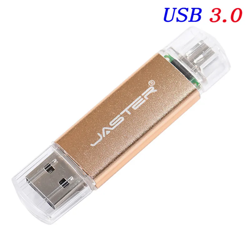 White Новинка, JASTER, OTG USB флеш-накопитель, высокоскоростной флеш-накопитель, 128 ГБ, 64 ГБ, 2 в 1, микро Usb флешка, 3,0, 32 ГБ, 16 ГБ, 8 ГБ, флеш-накопитель, флешка - Цвет: White