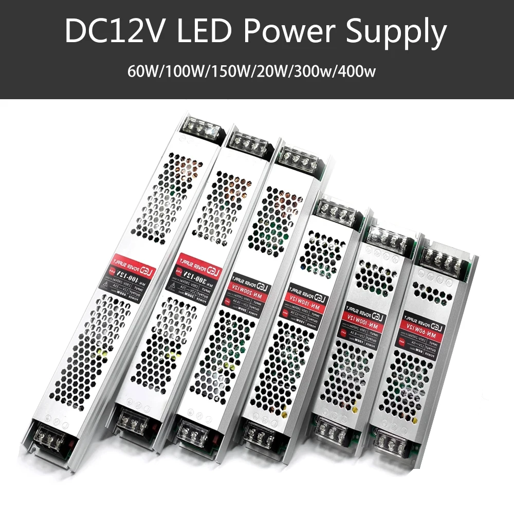 Ultra-thin LED power supply Transformator AC190V-220V zu 12V 24VSchalt  Netzteil Adapter 5A 8.3a 12.5a 16.7a 20a 33a Led-treiber - AliExpress