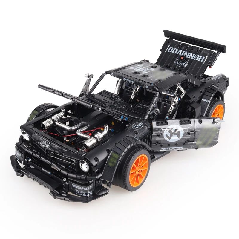 Lepinblocks mustang Technic Радиоуправляемый автомобиль Ford Mustang Hoonicorn RTR V2 20102 MOC 22970 23010 GTR блоки