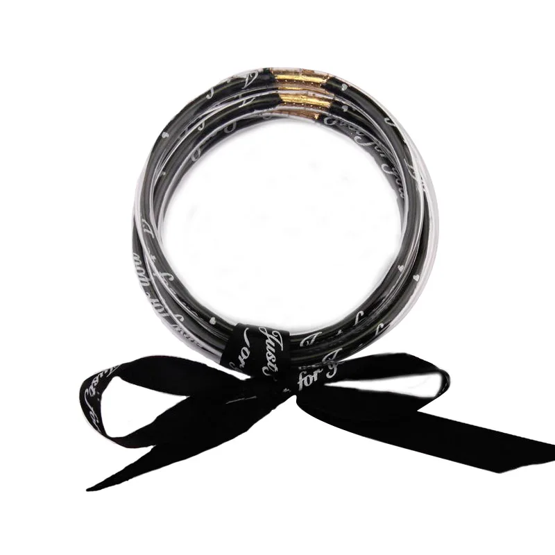 5 шт./компл. ZWPON стек силиконовые трубки ленты заполнены желе браслеты для женщин только для вас рождественские подарки браслеты ювелирные изделия