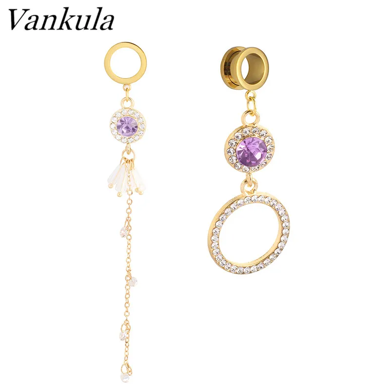 Vankula Wedding Ear Plugs Tunnels 316L Stainless Steel Body Piercing Jewelry Dangle Earrings Pair Selling