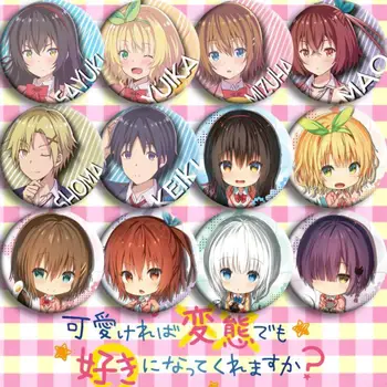 

12pcs/1lot Anime Keiki Kiryu Mizuha Kiryu Sayuki Tokihara Yuika Koga Figure 4809 Badges Round Brooch Pin Gifts Kids Toy
