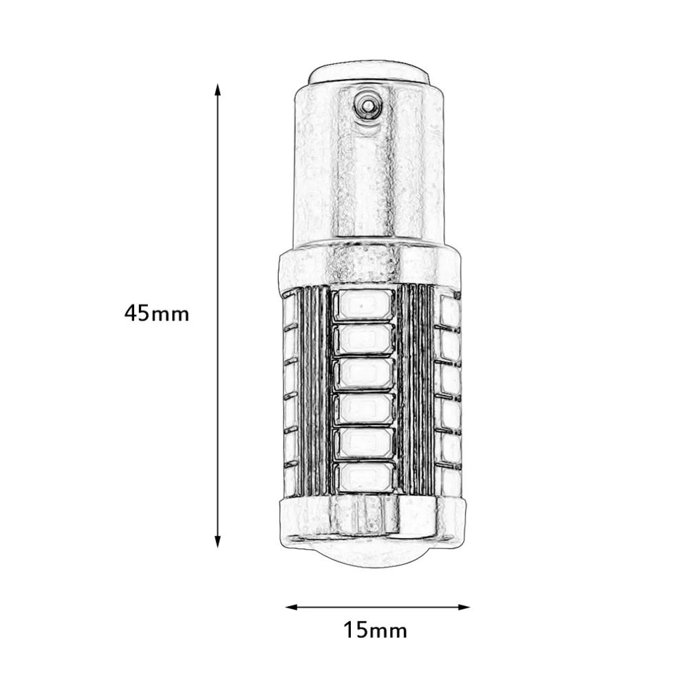 ICOCO 2pcs BA15D P21W 1157 33SMD 5630 12V 6.6W LED Car Reverse Backup Reverse Lamp Auto Vehicle Reverse Light Bulb
