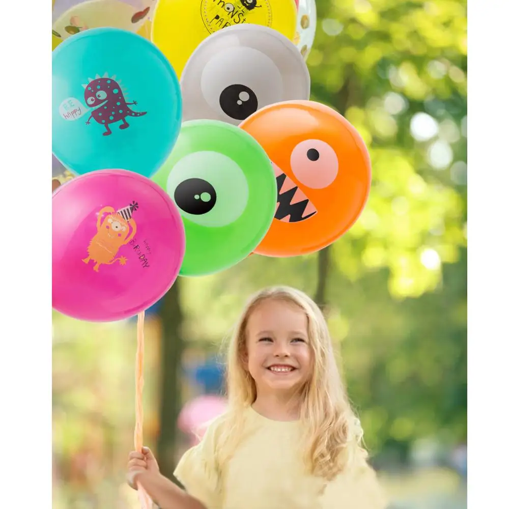 16 шт./компл. «Маленький Монстр» для дня рождения воздушные шары Baby Shower декор для мальчиков и для девочек с рисунком из мультфильма «Monster во-первых День рождения Декорации для фотосъемки