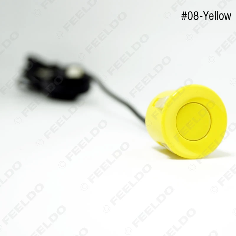 Yellow FEELDO 1 компл Автомобиля 4," ЖК-дисплей монитор 8-Сенсор парковки Сенсор 2x 4-светодиодный Камера двойной визуальный заднего вида видео парковки Системы# FD-1779 - Название цвета: Yellow