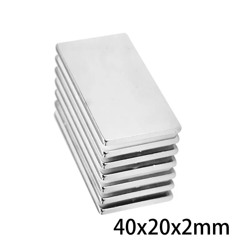 3~ 100 шт 40x20x2 мм редкоземельные магниты 40 мм X 20 мм Длинный блок прямоугольный Магнитный 40x20x2 мм постоянный неодимовый магнит 40*20*2 мм
