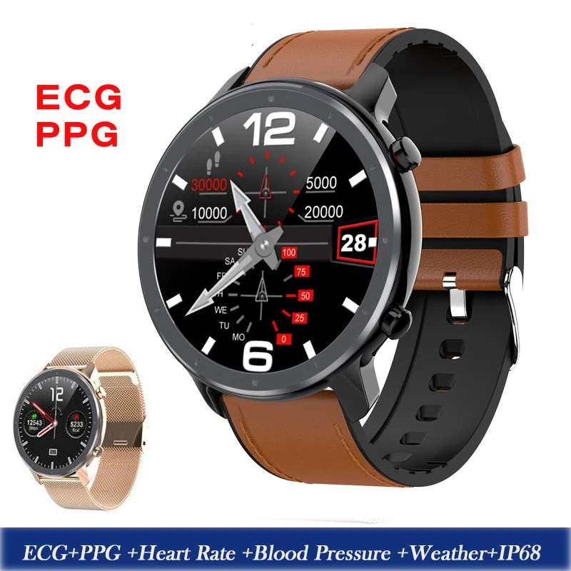 2021 L11 Smart Watch Men ECG+PPG Heart Rate Blood Pressure Monitor IP68 Waterproof Weather