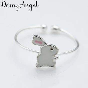 

Wholesale Real Silver Color Rabbit Rings For Women Statement Jewelry Finger Ring anillos mujer bijoux