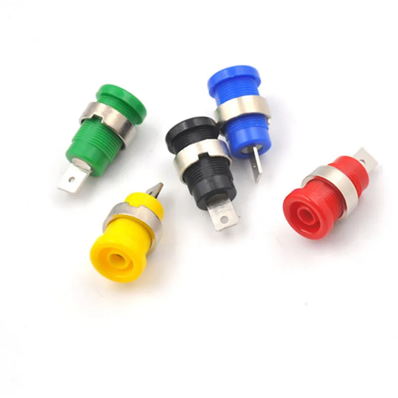 5PCS/Lot 4mm Banana Plugs Female Jack Socket Plug Wire Connector 29.66*4.35mm 5 Colors