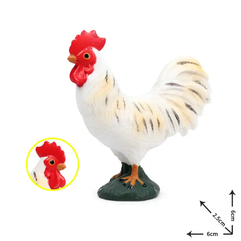 Realista modelo de aves animais fazenda brinquedo galinha pato ganso série galo pintos galinha figura brinquedos educativos para crianças