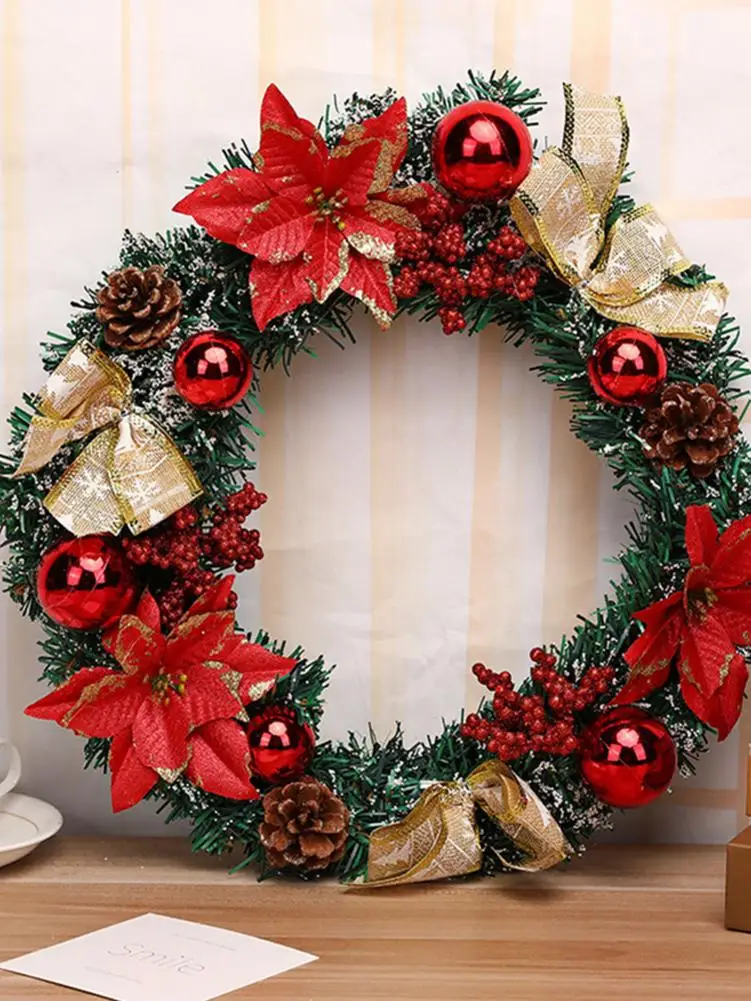 Рождественский венок ручной работы из ротанга, подвеска, Рождественская гирлянда, Рождественская елка, украшение двери, Рождественский венок, guirnalda navidad