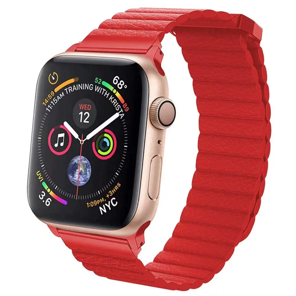 Регулируемый магнитный ремешок из натуральной кожи для apple watch 4, 1, 2, 3, 42 мм, 38 мм, ремешок, застежка на браслет, петля для iwatch 4