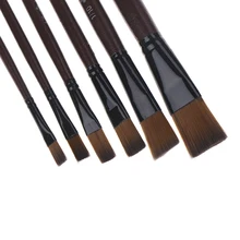 6 шт./компл. нейлон масло Краски щетка круглая Краски ing кисть для акварели, растительное масло, акриловая ручка с кисточкой из полимерного материала товары для рукоделия