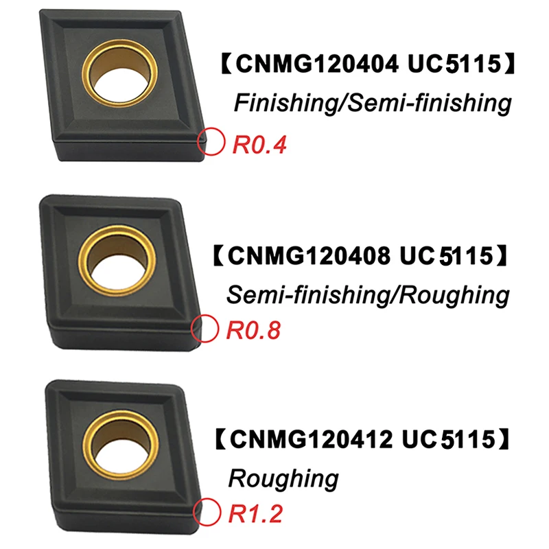 카바이드 인서트 CNMG120404 UC5115 외부 터닝 도구 CNMG 주철 CNC 선반 커터 10개 - 티몬