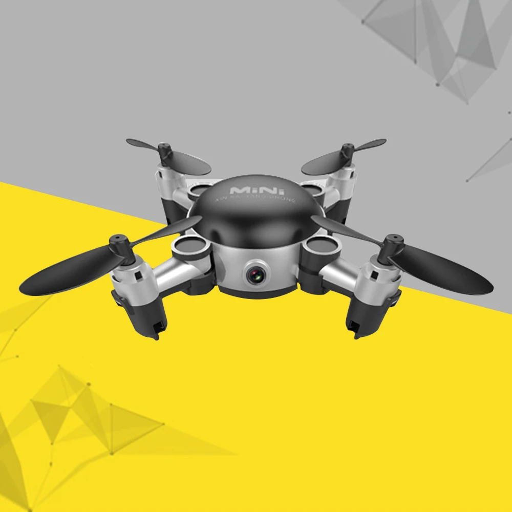 RC самолеты KY901 мини складной фиксированной высоты четыре оси самолета wifi воздушный Дрон в режиме реального времени пульт дистанционного управления модель самолета серебро