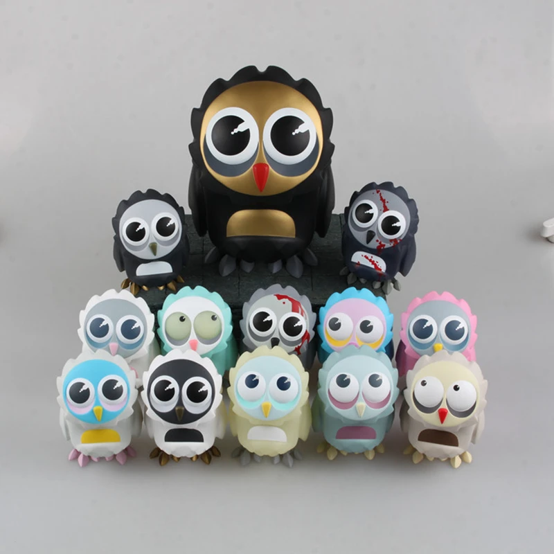 12 Style Lovely Owl Series Toy Cute Animal Model Coarsetoys Omen Figma 3.5" Action Figure Toys