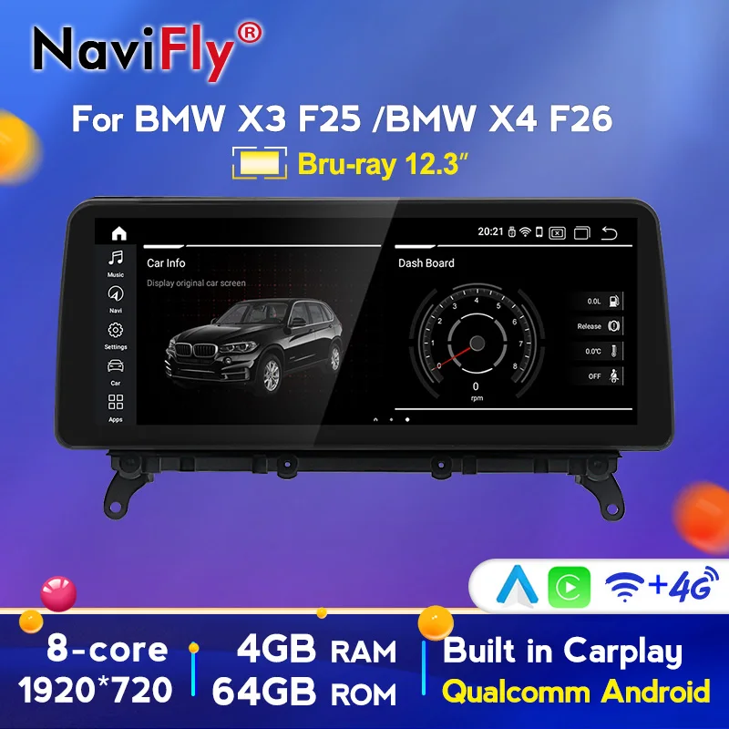 IPS HD screen 4G RAM 64G ROM Car Multimedia player for BMW X3 F25 X4 F26 2011-2017 audio gps navigator wifi | Автомобили и