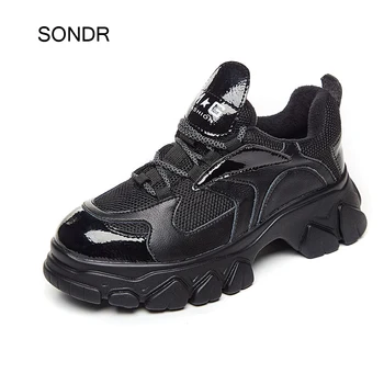 

Spring New Shoes Women Sneakers Platform Fashion Brand Ladies footware Female botas mujer invierno 2019 Black Shoes Breathable