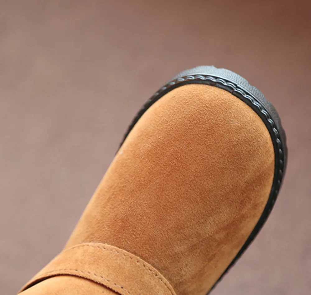 Tenis bebezapatilla deporte bebe; зимние ботинки для маленьких девочек; теплая однотонная повседневная обувь из флока на нескользящей подошве; deportivas bebe fille enfant; 1015