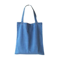 6 шт./партия женская сумка для покупок простой женский большой емкости Корея чистый цвет плечо джинсовый школьный рюкзак