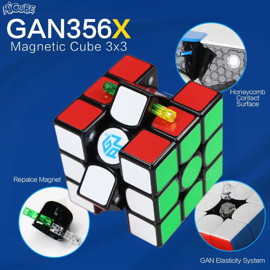 Gan356X куб V1 3x3x3 Магнитный магический скоростной 3x3 БИК Гань 356x волшебный с магнитом