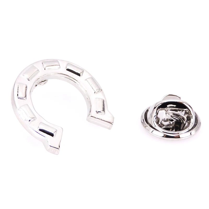 

New style High quality horseshoe Brooch Silver copper metal Animal Lapel Pin mens accessories wholesale free shipping XZ014
