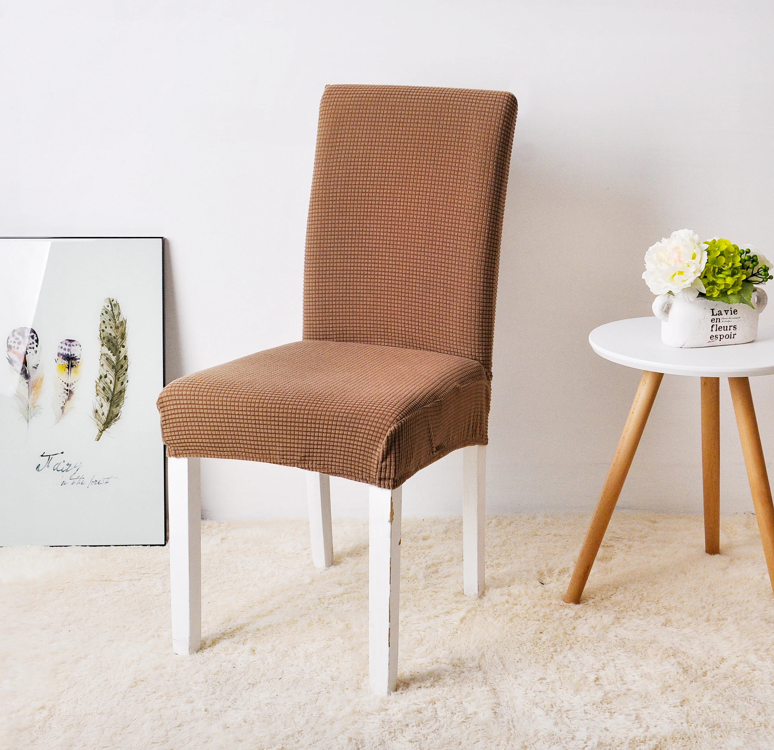 

Jacquard Dining Chair Covers Spandex Elastic Dining Room Chair Covers Kitchen Case for Chairs Stretch