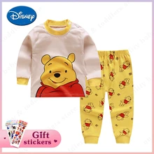 Детские пижамы Дисней; хлопковые комплекты для малышей; детская одежда для сна с Микки-пухом; пижамы для мальчиков и девочек; хлопковая одежда для сна; детская одежда