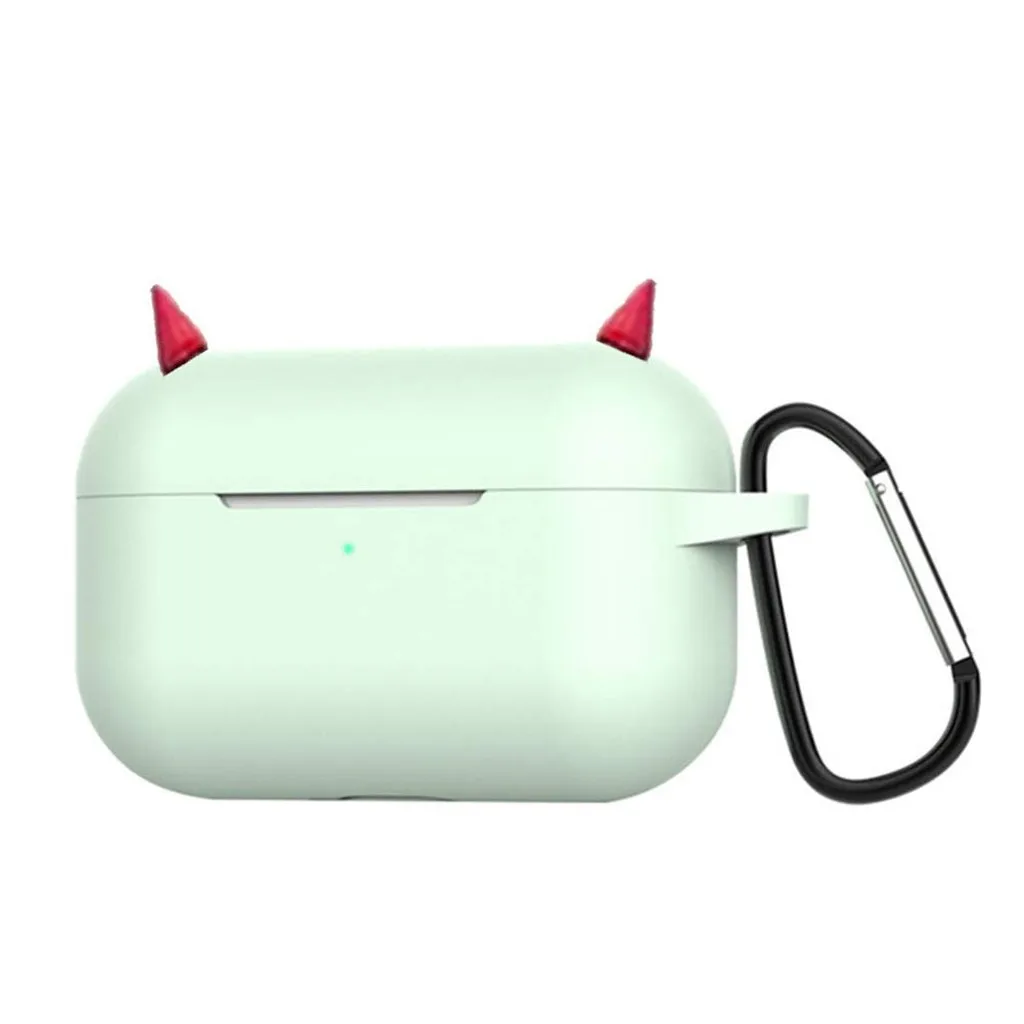 Мятного цвета Чехол с рисунком для AirPods Pro, чехол с милыми наушниками, силиконовый чехол для Airpods pro Air pods 3, Беспроводная Bluetooth Крышка, coque 1111#2 - Цвет: Мятного цвета
