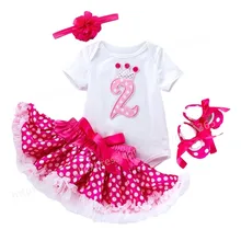 

Girl Dresses 2021 Summer Kids Cotton Children Princess Dress Kids Cosplay Costume 2nd Birthday Party Outfits with Headband Shoes