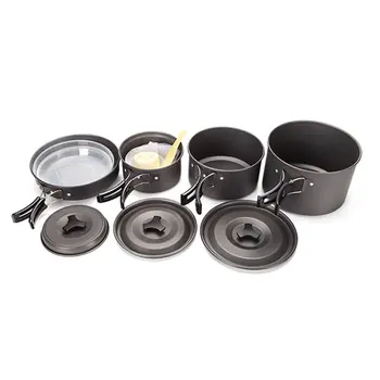 

DS5004-5 Camping Cookware Traveling Picnic Strong Hiking Travel Suit Outdoor Pot Outdoor Cooking Picnic Pot