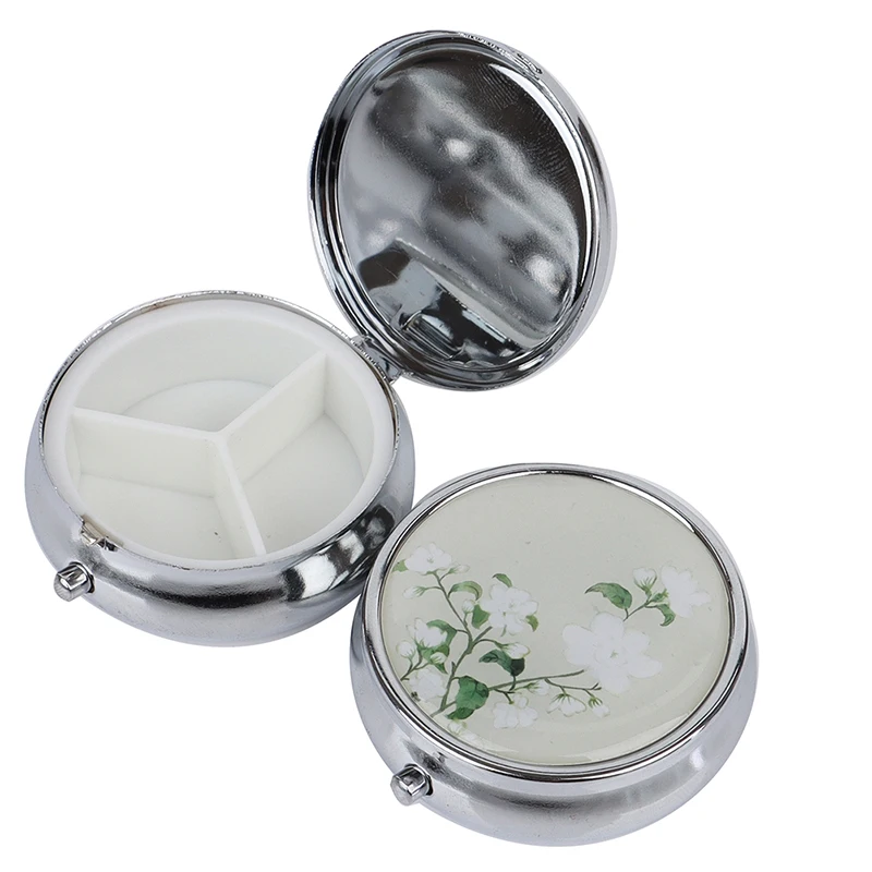 1PCS Portable Medicine Organizer Portable Pill Box Makeup Storage Container  Folding Pill Case Metal Pill Cutte