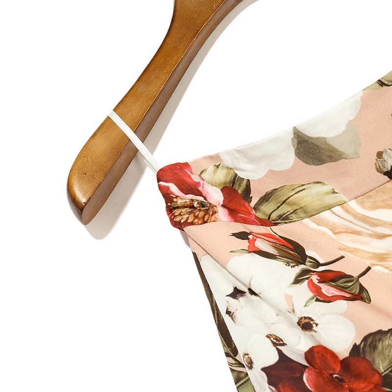 LD LINDA DELLA Fashion Runway Summer Skirt Women Peony Flower Print Pleated Vintage Stylish   Party Skirts