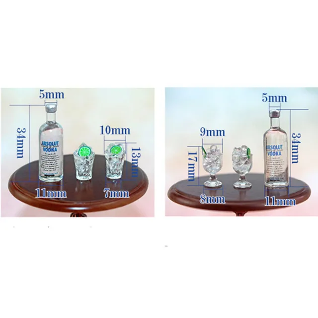 1/12 Dollhouse Miniature Vodka Bottle Wine Glass Mini Drinks Toy for ob11 bjd Blythe Decoration Doll House Accessories 5