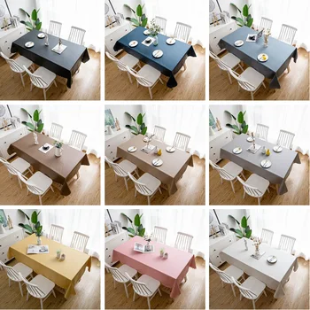 

Simple Plain Tablecloth Oilproof Table Cover Rectangle Waterproof Table Cloth Decoration Cover Restaurant Supplies 10 Colors