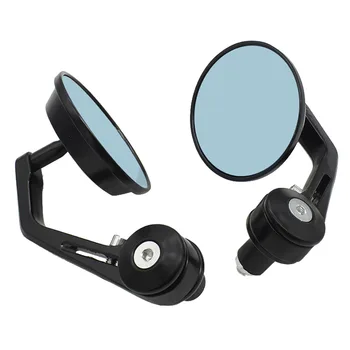 

7/8" Motorcycle Handle Bar End Rearview Mirrors Retro Round Blue Side mirror FOR royal enfield triumph bonneville hyosung gt250r