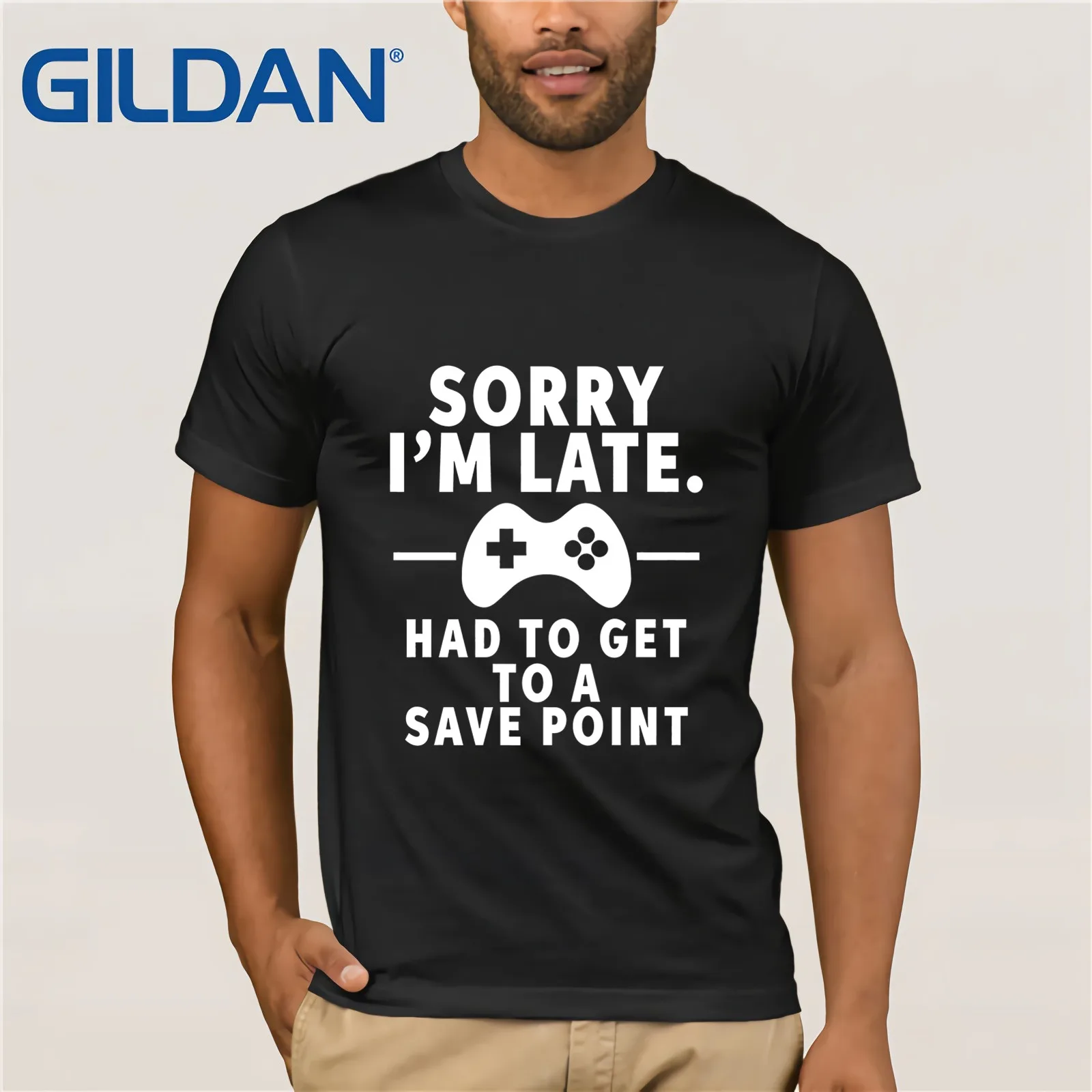 Извините I M Late Gamer футболка забавная игровая футболка 2019 Летняя мужская футболка с коротким рукавом