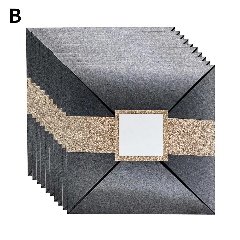  10PCS Business Party Invitations Laser Cut Wedding Invitations Cards Tri-Fold Lace Business invitat - 4000148936886