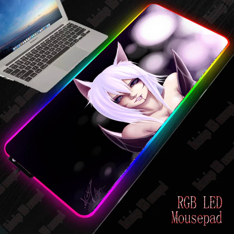 XGZ Anime Sexy Girl Gaming Mouse Pad RGB Large Mouse Pad Gamer Computer Mousepad Led Backlight Keyb